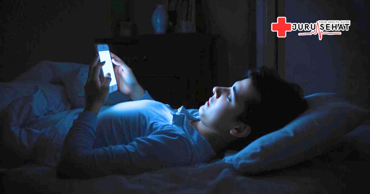 Ilustrasi dampak gadget sebelum tidur terhadap kualitas tidur